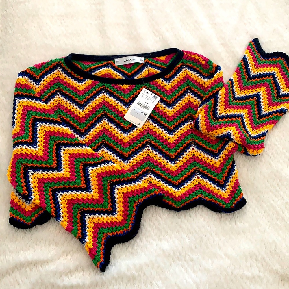 Zara Knit Cropped Pullover